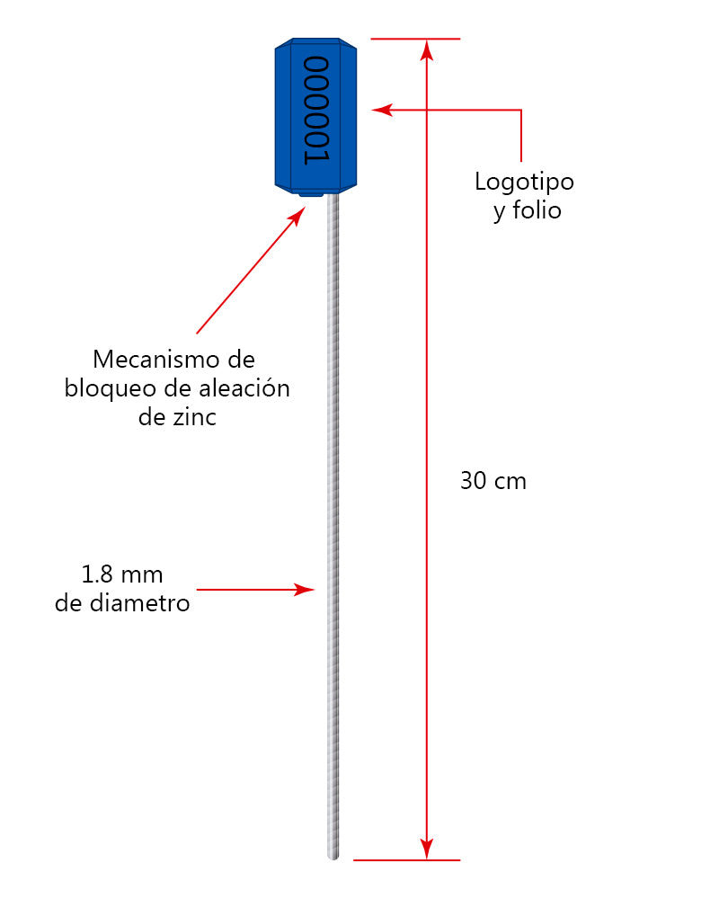 Sello CABLE HEX 1830 *Precio por 100 pzs