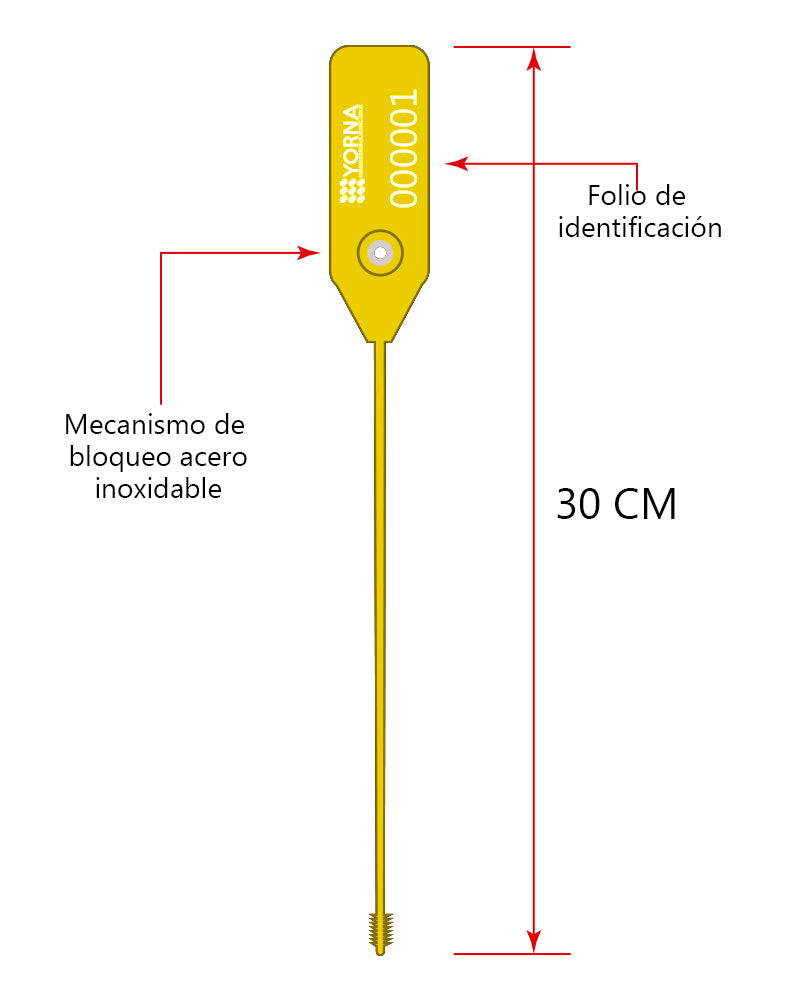 Sello SNAKE Amarillo 30cm *Precio por 100 pzs