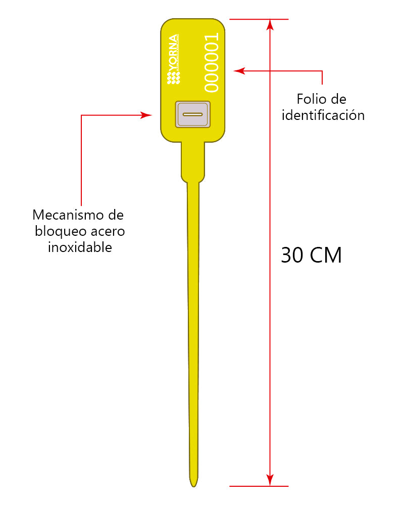 Sello VENOM Amarillo 30cm *Precio por 100 pzs